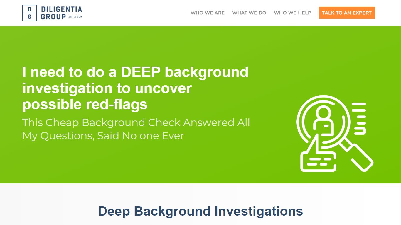 Deep Background Investigation – Diligentia Group