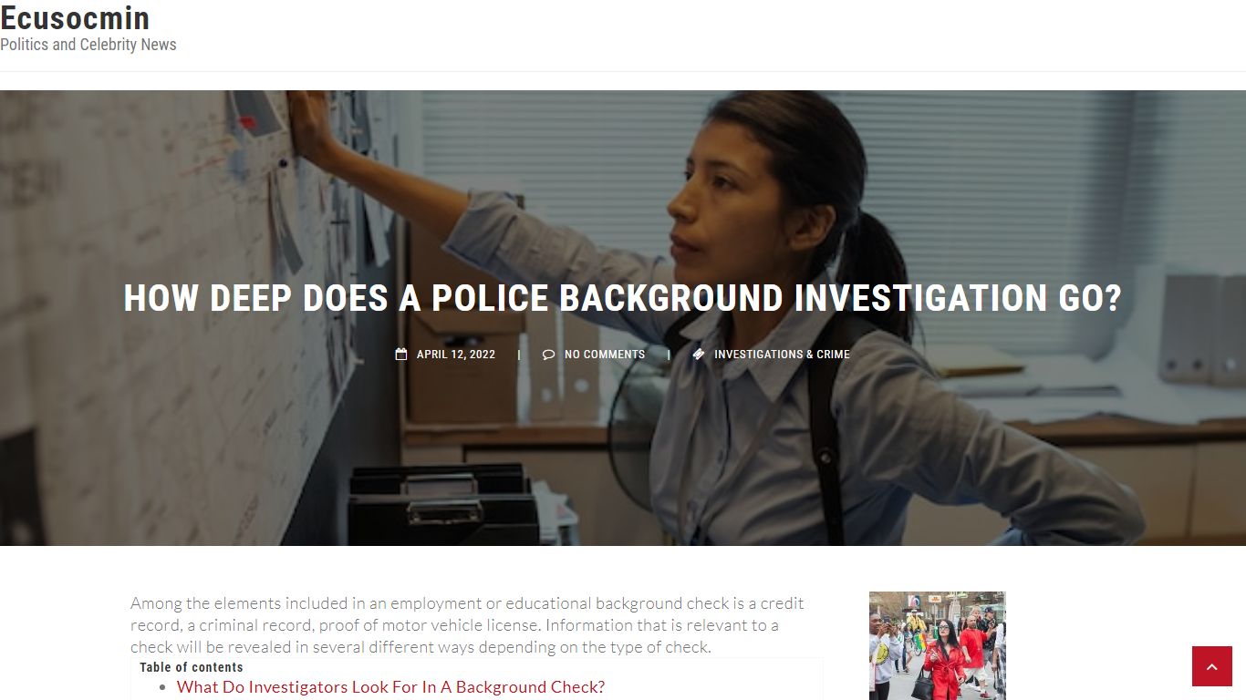 How Deep Does A Police Background Investigation Go?